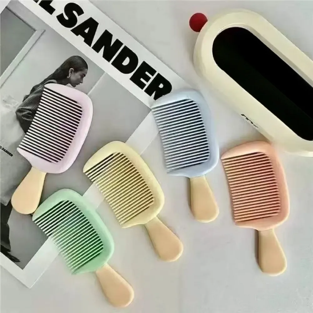 3 Pack Cute Ice Cream Mini Pocket Hair Combs, Anti-Static Portable Small Travel Detangling Combs, Pastel Color Compact Handheld Hair Brush for Women Girls Purse Backpack Birthday Holiday Gift