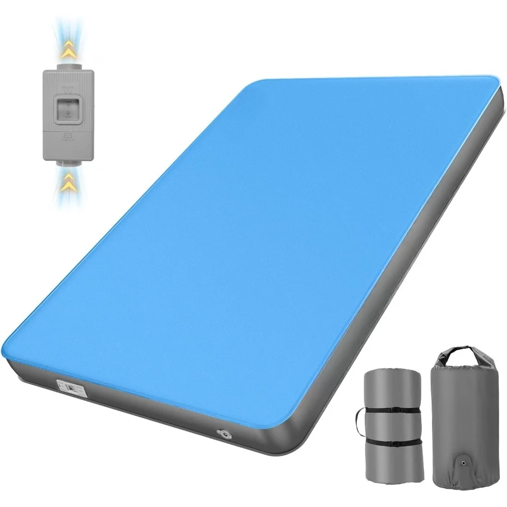 

Camping Mat, Self Inflating Sleeping Pad with Built-in Electric Pump, 4" Ultra Thick Memory Foam Double Camping Mattress