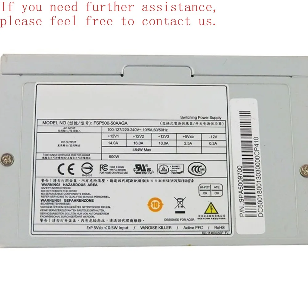 

For Acer Tsinghua Tongfang special 12-pin power supply 500W FSP500-50AAGA upgrade graphics card M6300