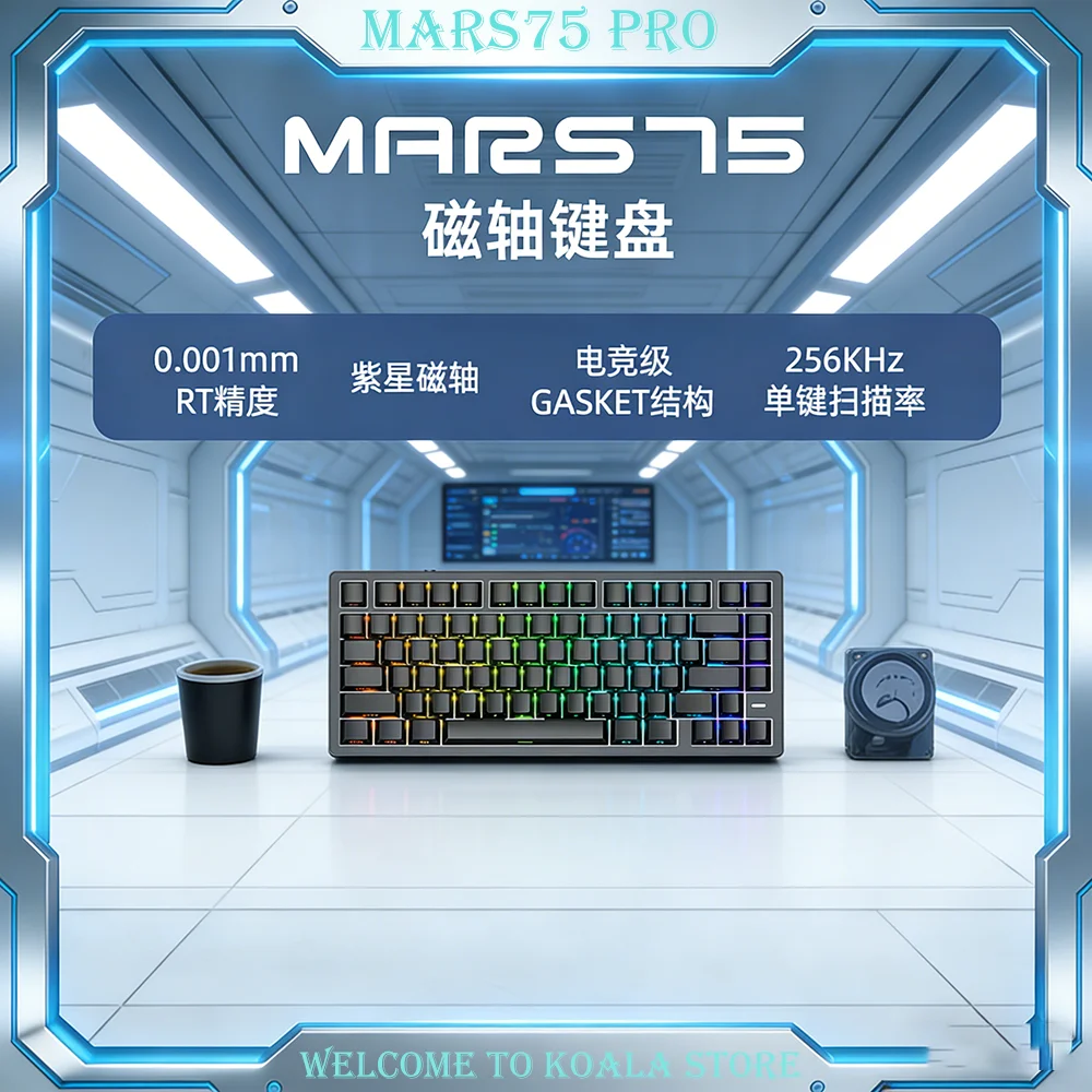IROK Carotmas Mars75 Pro 68 PRO Magnetic Switch Gaming Keyboard 8K RT 0.001ms Low Latency ARGB Gasket Mount 75% Ergonomic Custom