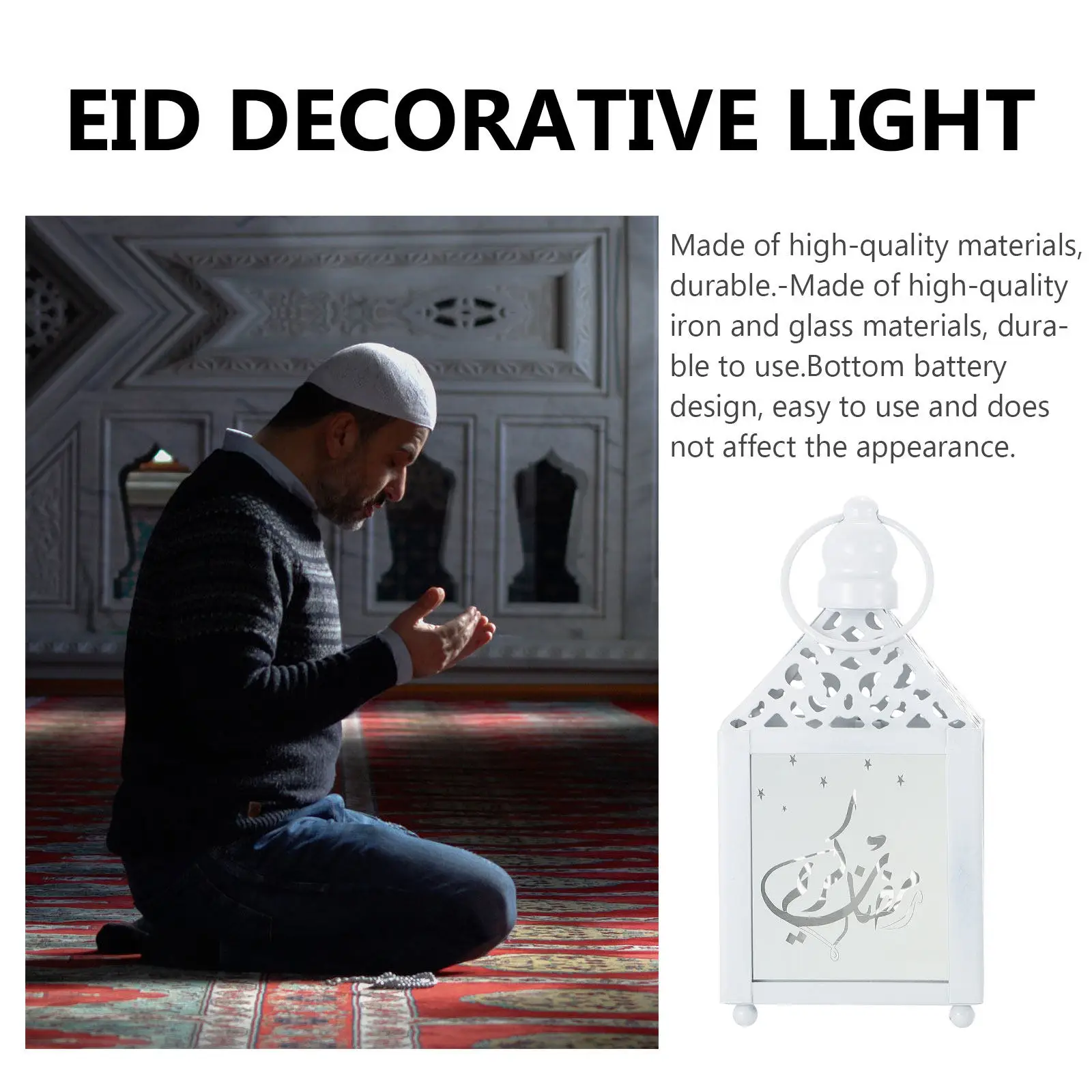 1Pcs Muslim Festival Ramadan Lantern Retro Eid LED Decorative Lamp Hanging Light Suitable for Bedroom Party Indoor Outdoor