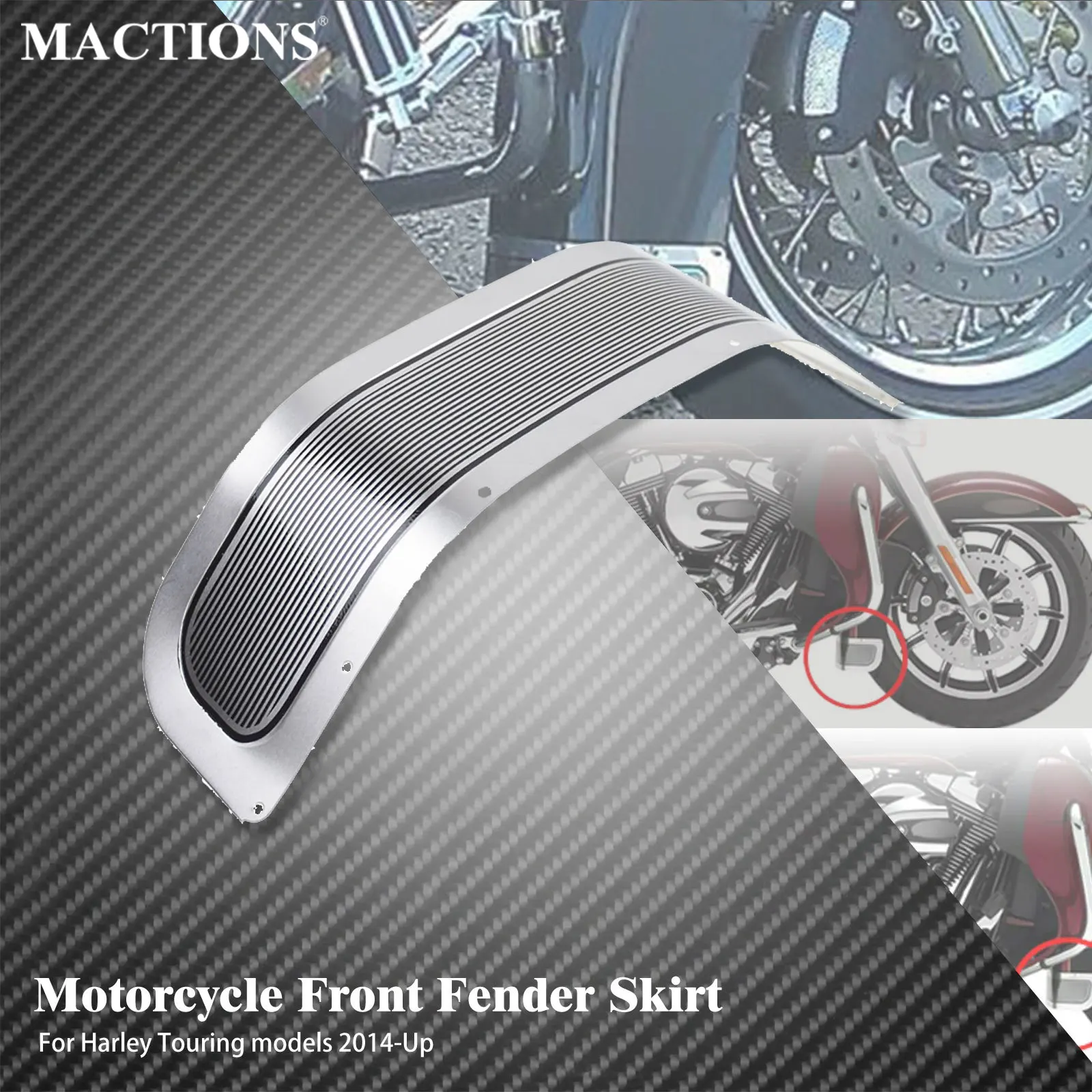 

Motorcycle Front Fender Cover Mudguard Trim Skirt Protector For Harley Touring Road Electra Glide FLSTC FLHR FLHTK Tri 1980-2020