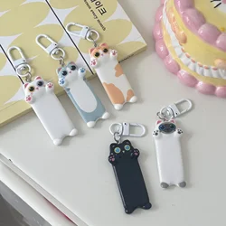 Cute Seeking A Hug Cat Keychains Long Cat Cartoon Animal Pendant Couple Best Friend Backpack Car Keychain for Children's Gift
