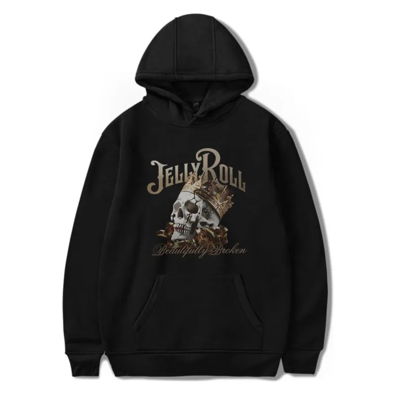 Jelly Roll-Hoodie de mangas compridas para homens e mulheres, streetwear unissex, moletom com capuz, Hoodie quebrado Merch, lindamente