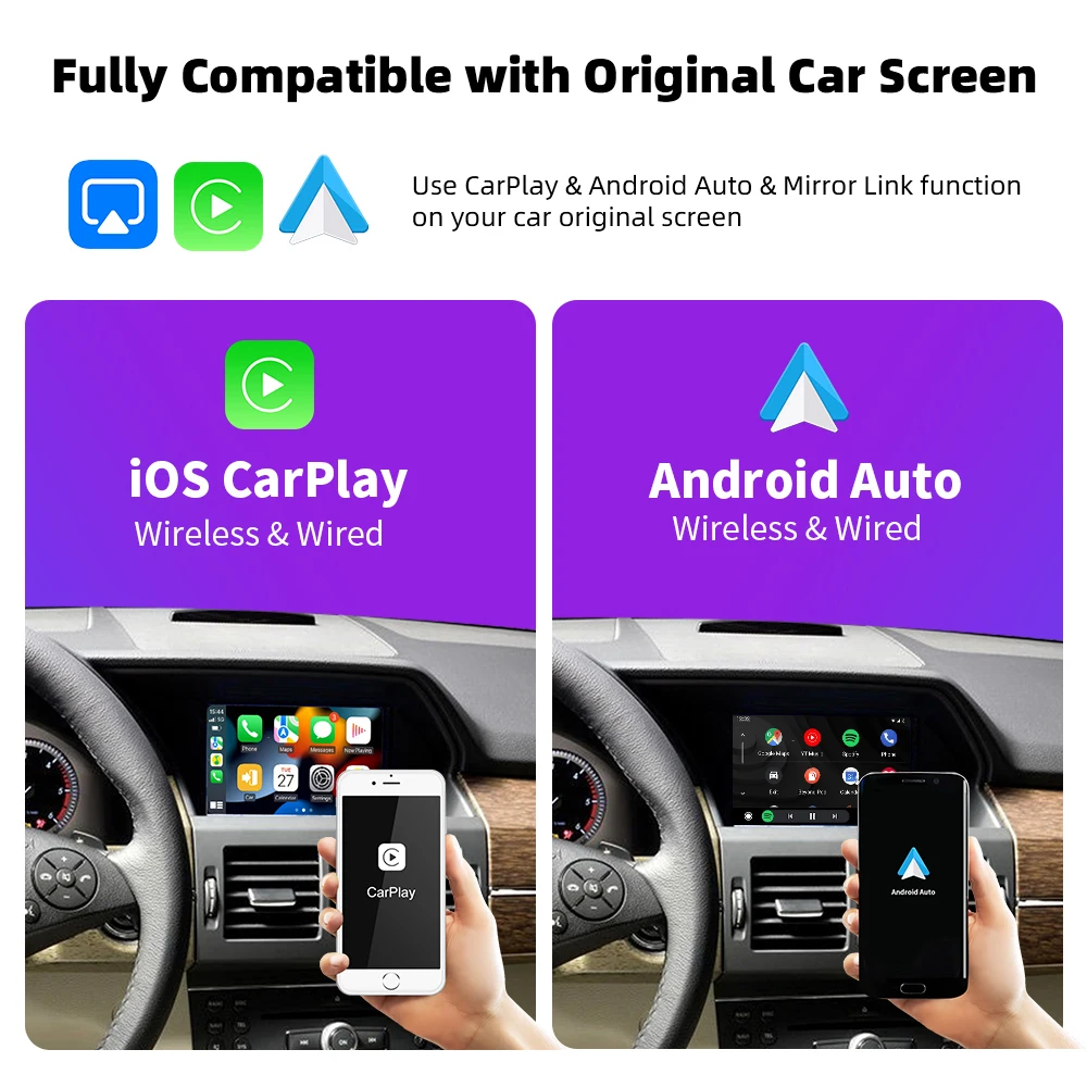 EKIY Wireless CarPlay For Mercedes Benz NTG4.0 GLK W207 E Coupe W212 E Class W204 C Class SLS With Mirror Android Auto Functions