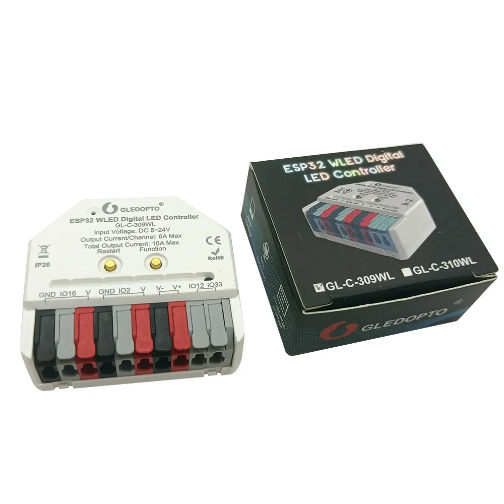

Мини-контроллер WLED ESP32 8266, светодиодный Gledopto Music, динамические режимы, использование для полос WS2811 WS2812 SK6812 TM1814 WS2813 WS2815