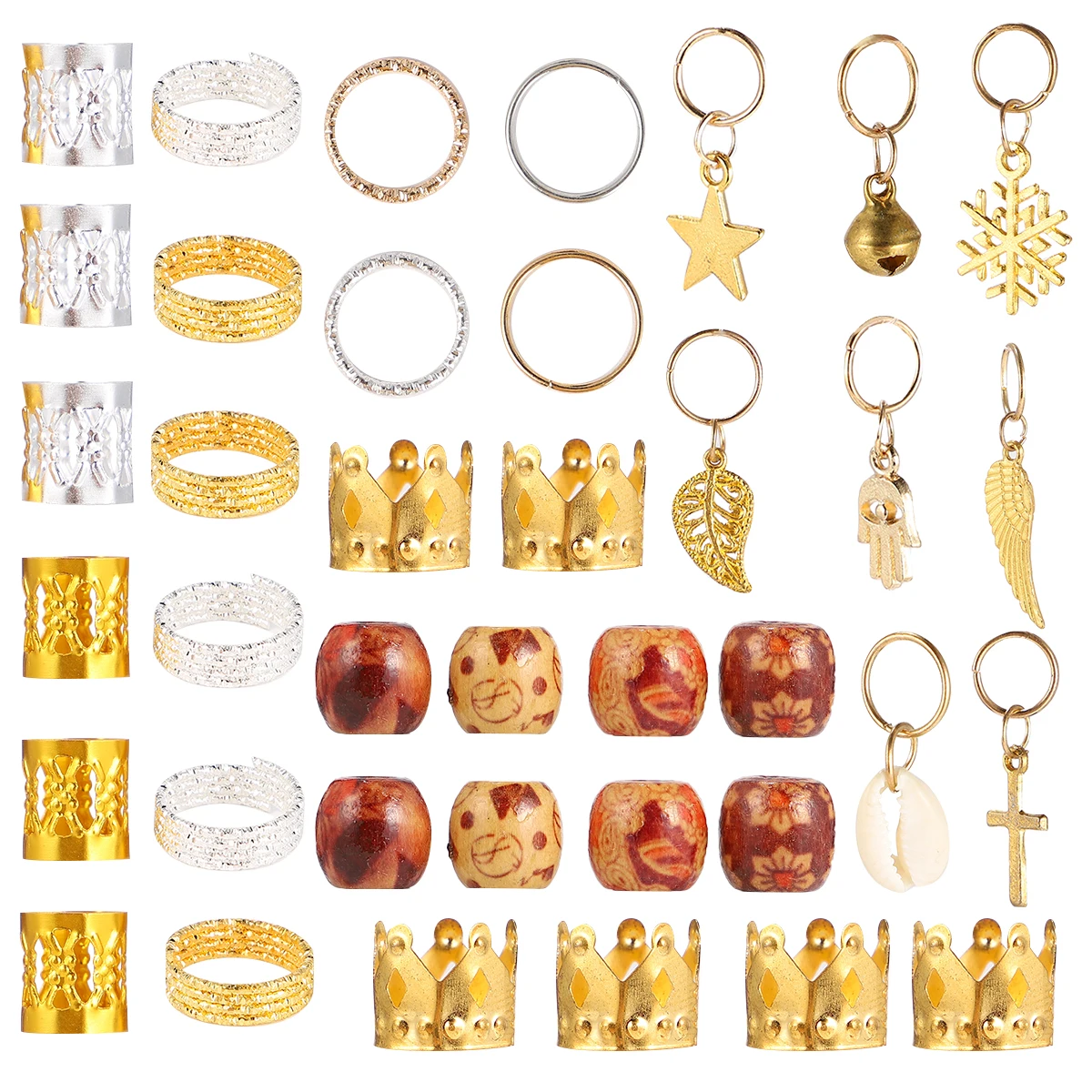 

172Pcs Dreadlocks Metal Hair Cuffs Hollow Out Design Braids Decoration Lightweight Hair Accessories