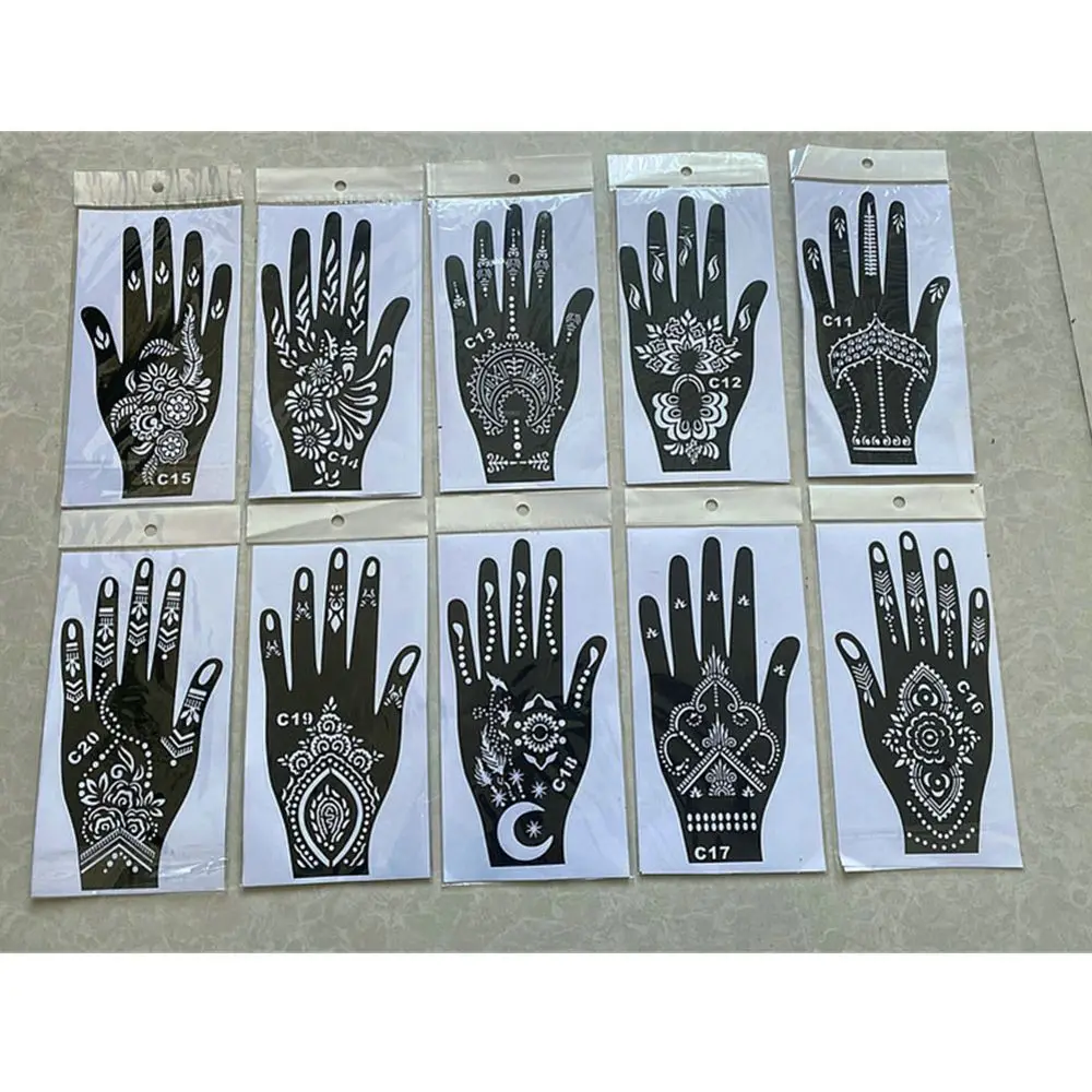 Painting Hollow Drawing Face Paints Arm Leg Feet India Henna Kit Tattoo Stencils Temporary Decal Body Art Template