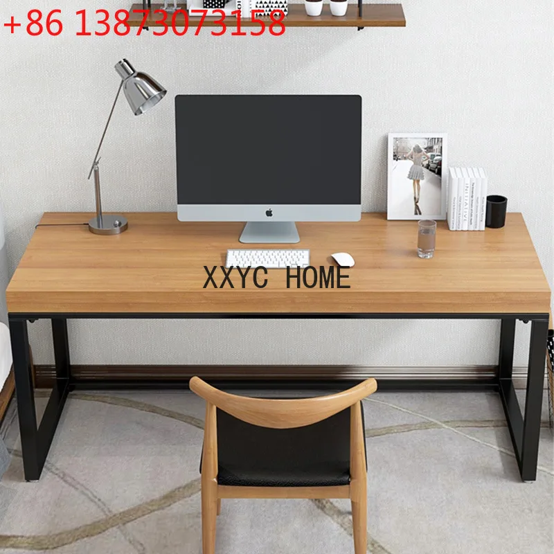 

Стол из цельного дерева для американской спальни, комбинация офисного стола и стула для персонала на четыре человека