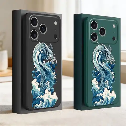 Blue Dragon Wave Phone Cover Case for Apple iPhone 17 Pro Max 16 13 Mini 7 8 15 12 Plus 17e 11 Air XS XR