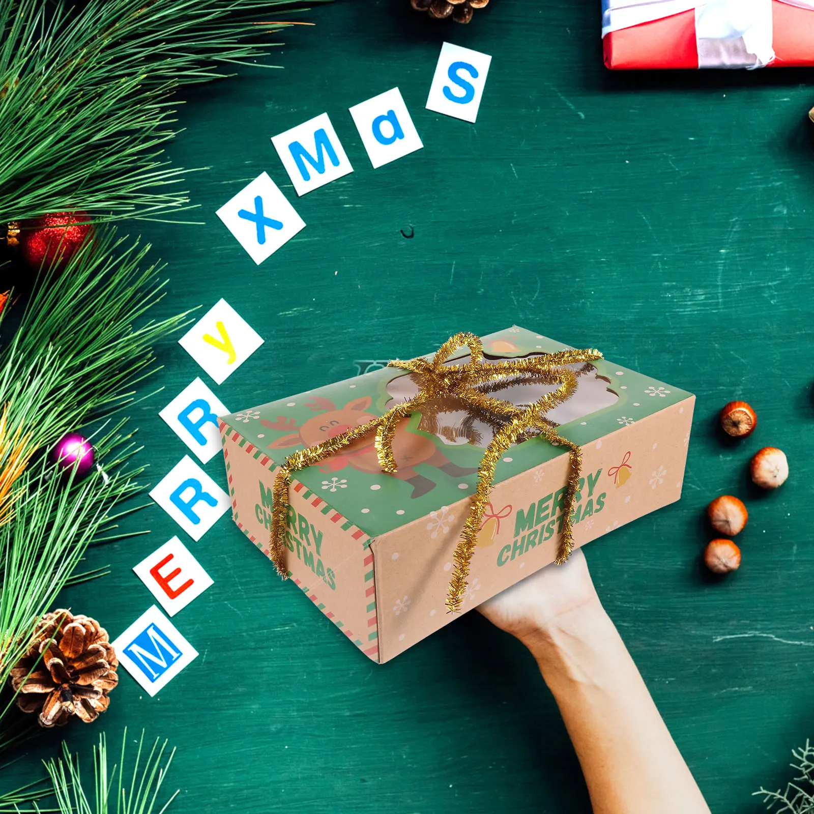 

3Pcs Colored Ribbon Roll Christmas Ornament Safe for Kids Pets Party Layout Props Decorations Colored Ribbon Decoration