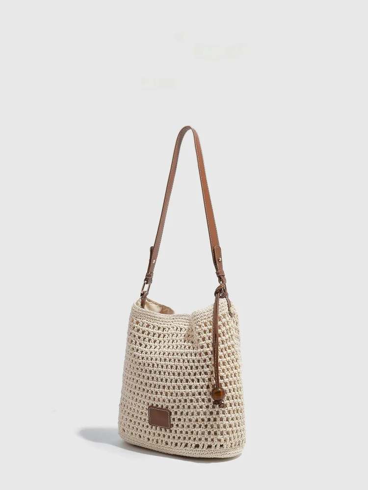 

Woven Hollow out Beach Bag Women's Travel Tote Bag Underarm oulder Bag Summer 2025 Casual Simple Sle Pure Color