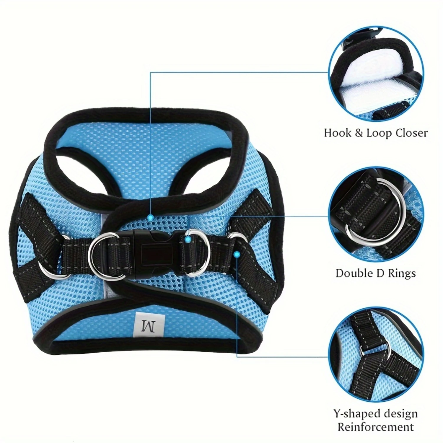 Dog Harness And Leash No Pull Reflective And Breathable Pet Harness Adjustable Soft Padded Vest Harness For Small Medium Dogs