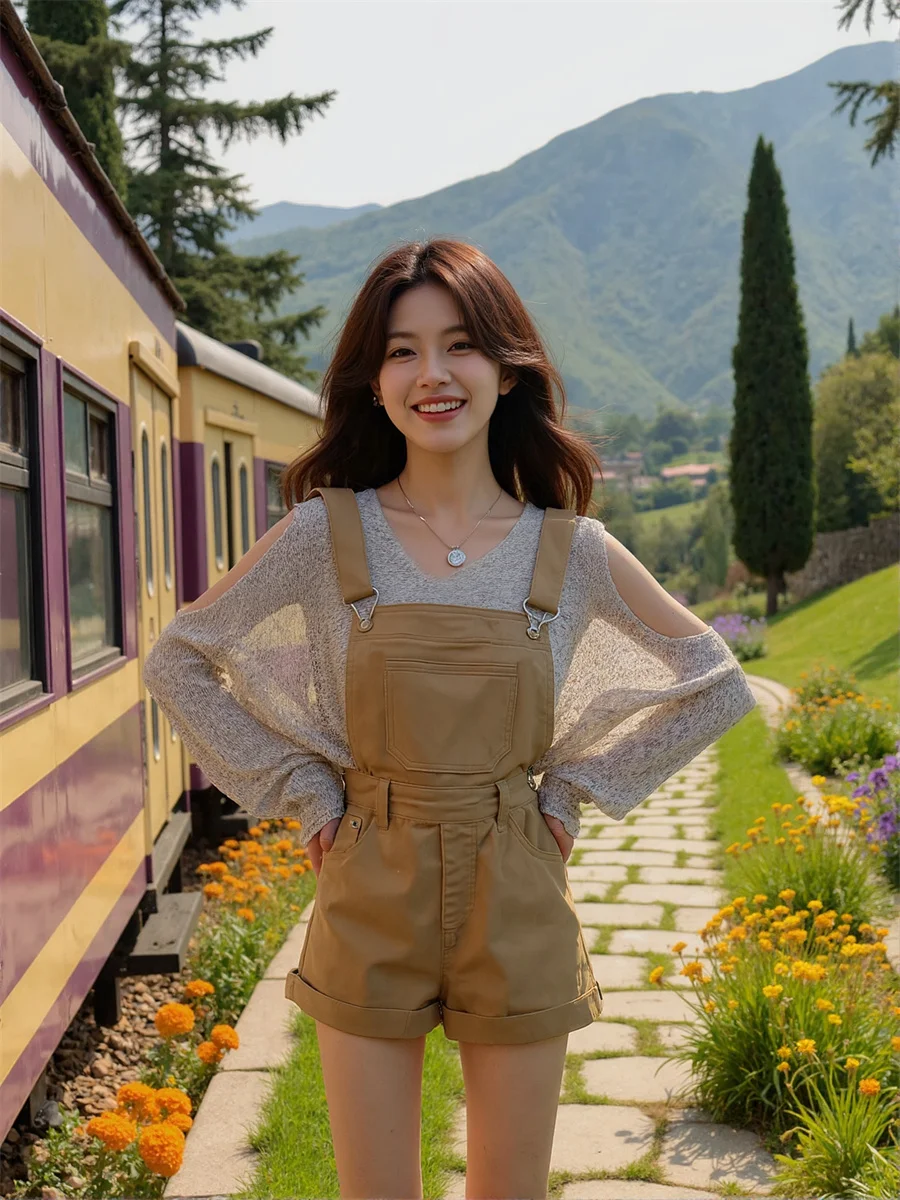 

Джинсовые винтажные комбинезоны для женщин: элегантные, с высокой талией, модные, осенние, рабочая одежда, с эффектом подтяжки ягодиц, коллекция 2025 года