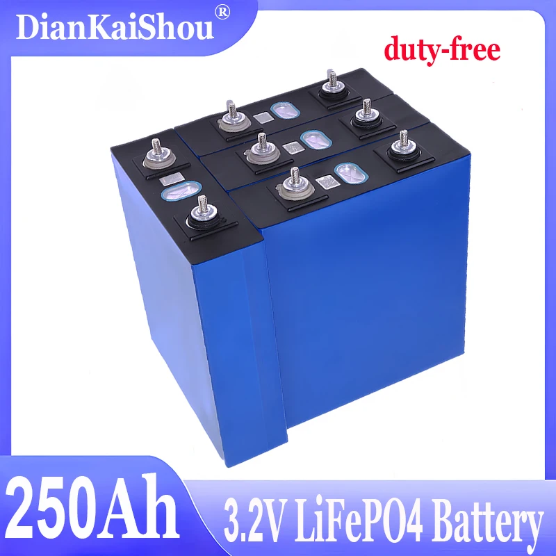 3.2V 250AH Lifepo4 Battery Grade A Lithium iron phosphate Cell DIY 12V 24V 48V Rechargeable golf cart batterie For RV EV Cart