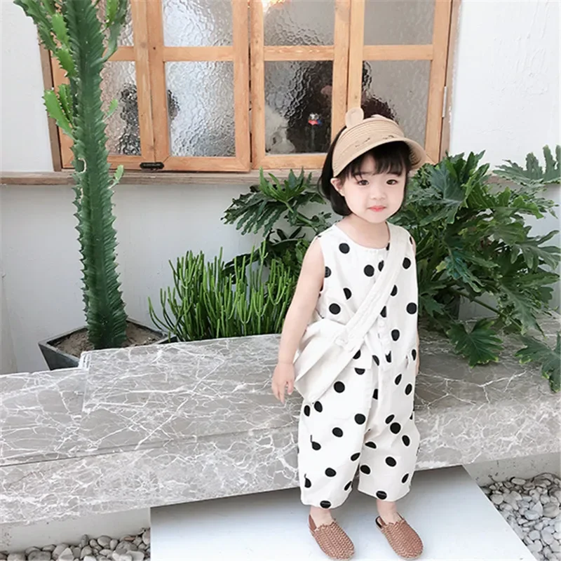 

Girls' jumpsuit wave point cute summer pants new children's clothing baby girl clothes baby girl romper