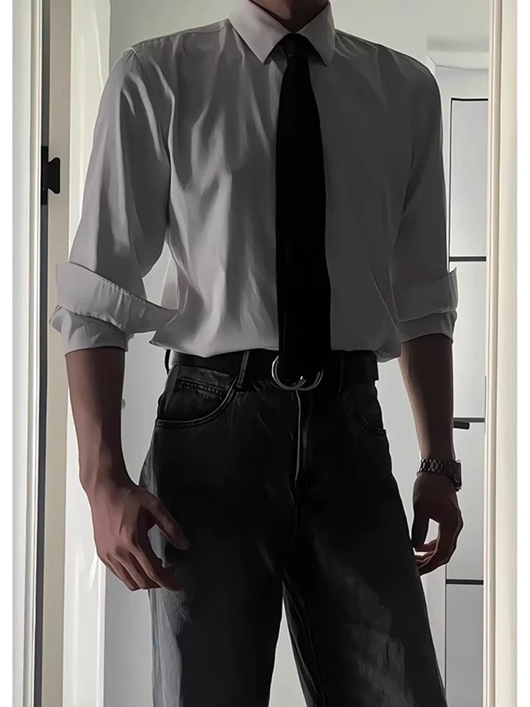 

British Preppy Men's White Shirt Long Sleeve High-End Suit Inner Wear Formal Men's Clothing Youthful Trend Spring Standard Fit