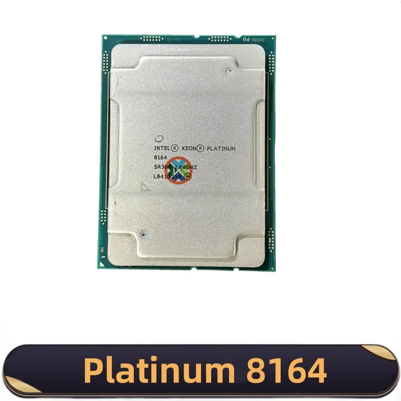 وحدة المعالجة المركزية Intel Xeon Platinum8164 26 النوى 52 خيط 2.0 جيجا هرتز 35.75 ميجابايت 150 وات LGA3647 للوحة الأم لخادم C621 بلاتينيوم 8164