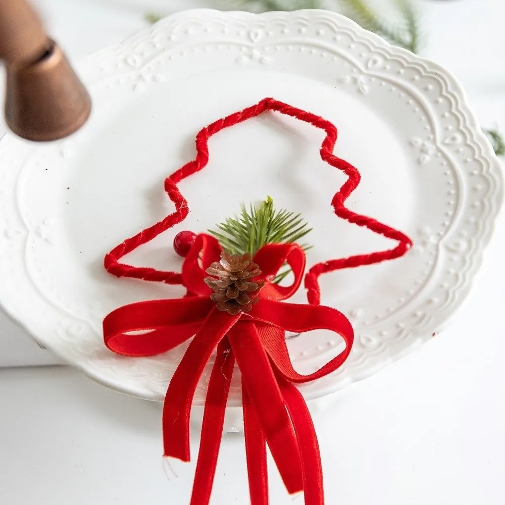 أجراس عيد الميلاد الحديدية الرجعية الأحمر اليدوية الحرفية أجراس عيد الميلاد الرنين مع التوت شجرة عيد الميلاد أجراس معلقة جو احتفالي #5