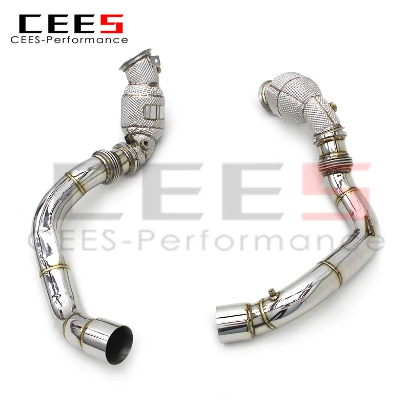 CEES Stainless Steel 304 M8 F91 X5M F95 X6M F96 Downpipe for BMW Catted Downpipe Exhaust with Cell Cats