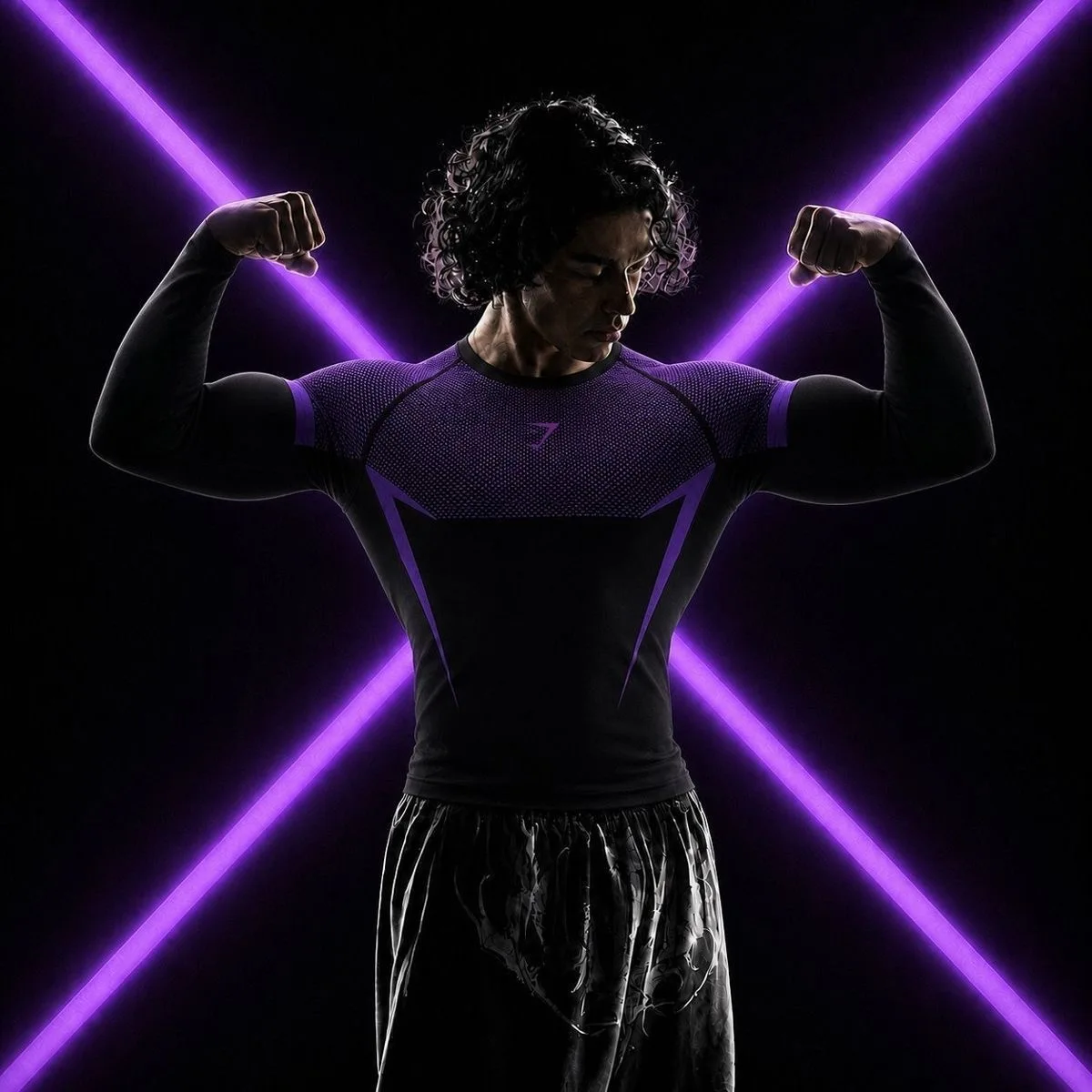 GYMSHARK ONYX 5.0 Super Hero Men's Fitness Suit Fitness Tight Long Sleeve, GYMSHARK 5.0 Fitness Sports Running Shapewear Tops
