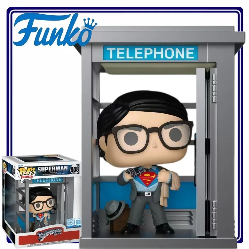 Figura Funko POP de Superman en la Cabina Telefónica, DC Comics, Superhéroe Coleccionable, Adorno de Escritorio, Regalo para Fans de Películas