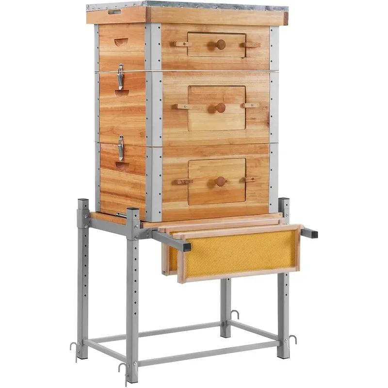 Bee Hive Bee Box 10 Frame Upgrade with All Around Metal Frame Bee Castle Coated with 100 Beeswax Includes Waxed Foundations 2
