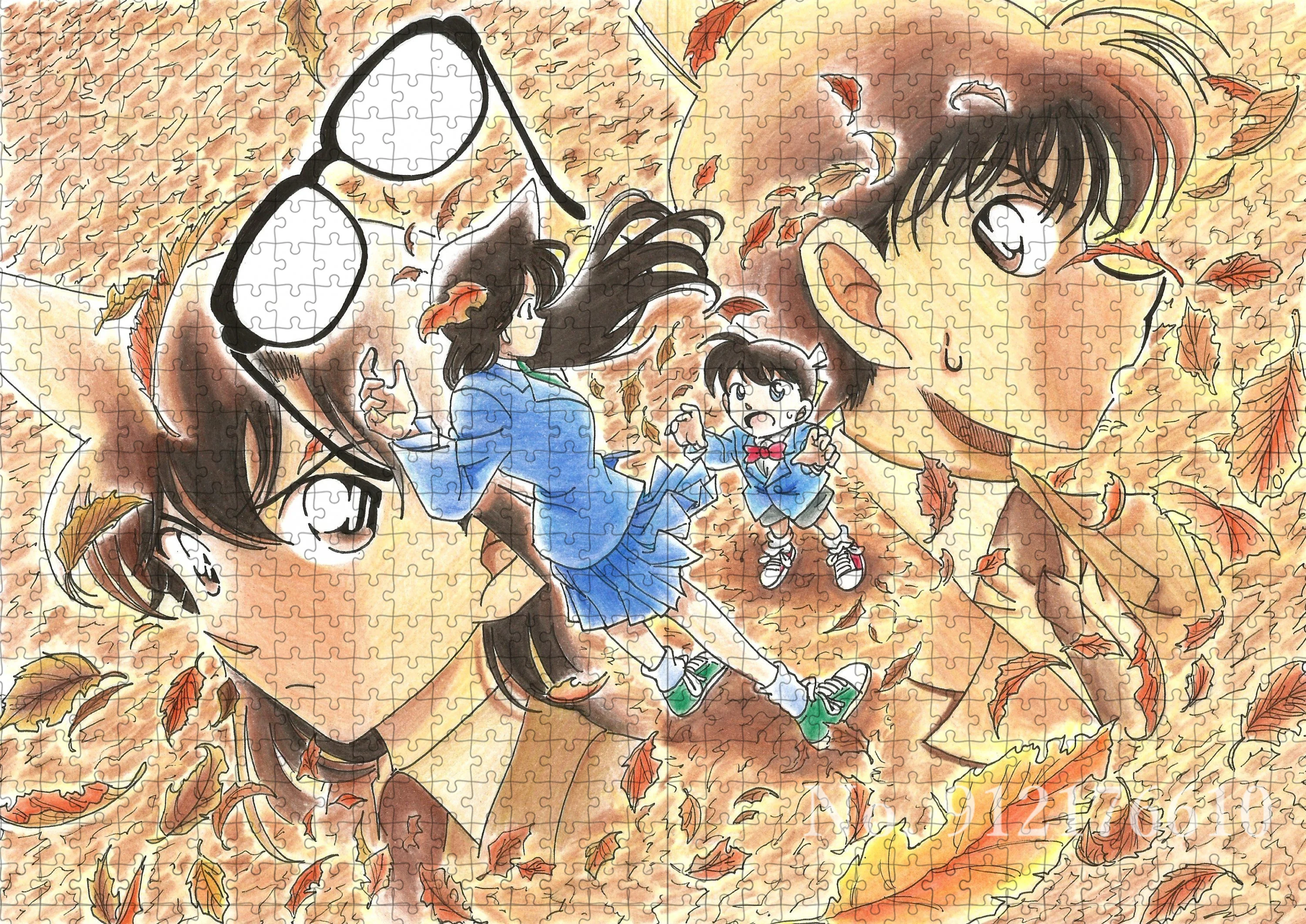 Puzzles 1000 Pieces Detective Conan Japanese Animation Jigsaw Puzzles for Adults Kids Intelligent Decompress Game Diy Toys