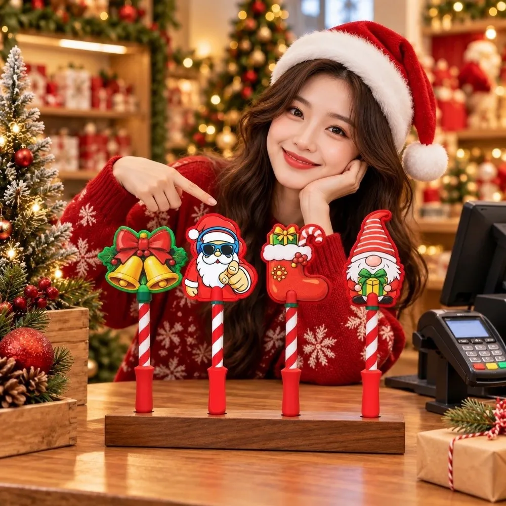Portable Christmas Payment Magic Wand Candy Cane Handle Lightweight Contactless Payment Sleeve Magic Wand Design Santa
