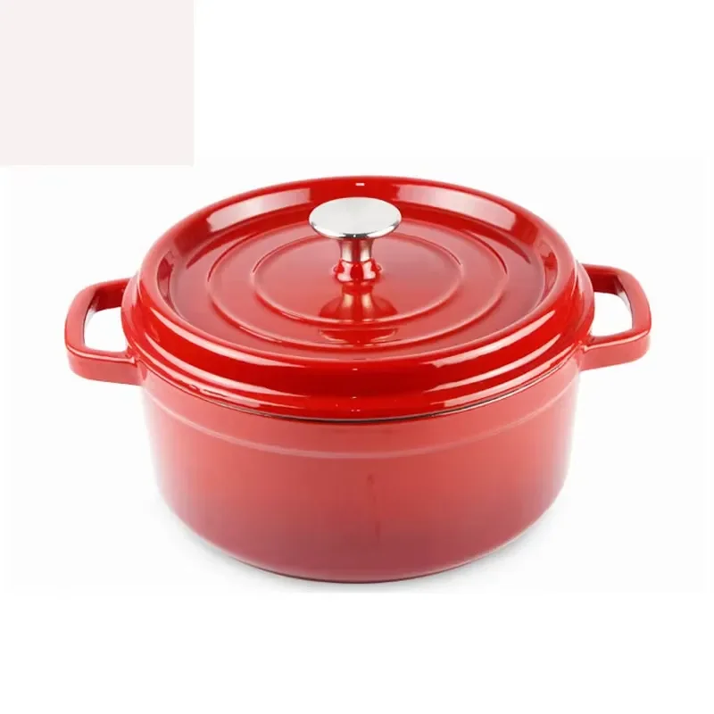 Enameled Cast Iron Dutch Oven Pot Heavy Duty Cookware for Braising Baking Stew Kitchen Essentials Durable Non Stick Surface