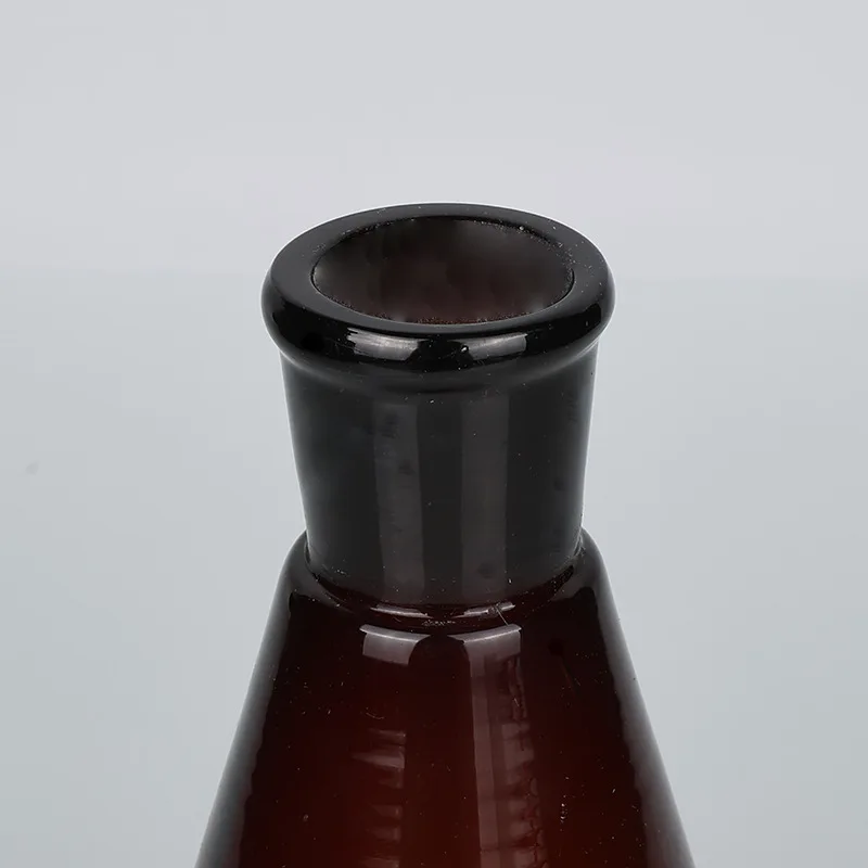Brown Ground Stopper Iodine Flask Lightproof Conical Vessel For Photosensitive Lab Liquid Test