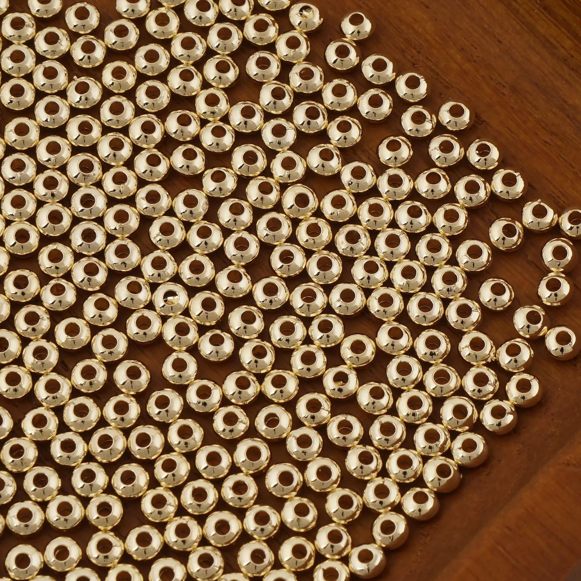 

50pcs 14k Gold Filled Abacus Spacer Beads,Metal Tiny Spacer Beads for Bracelet Necklace Jewelry Making