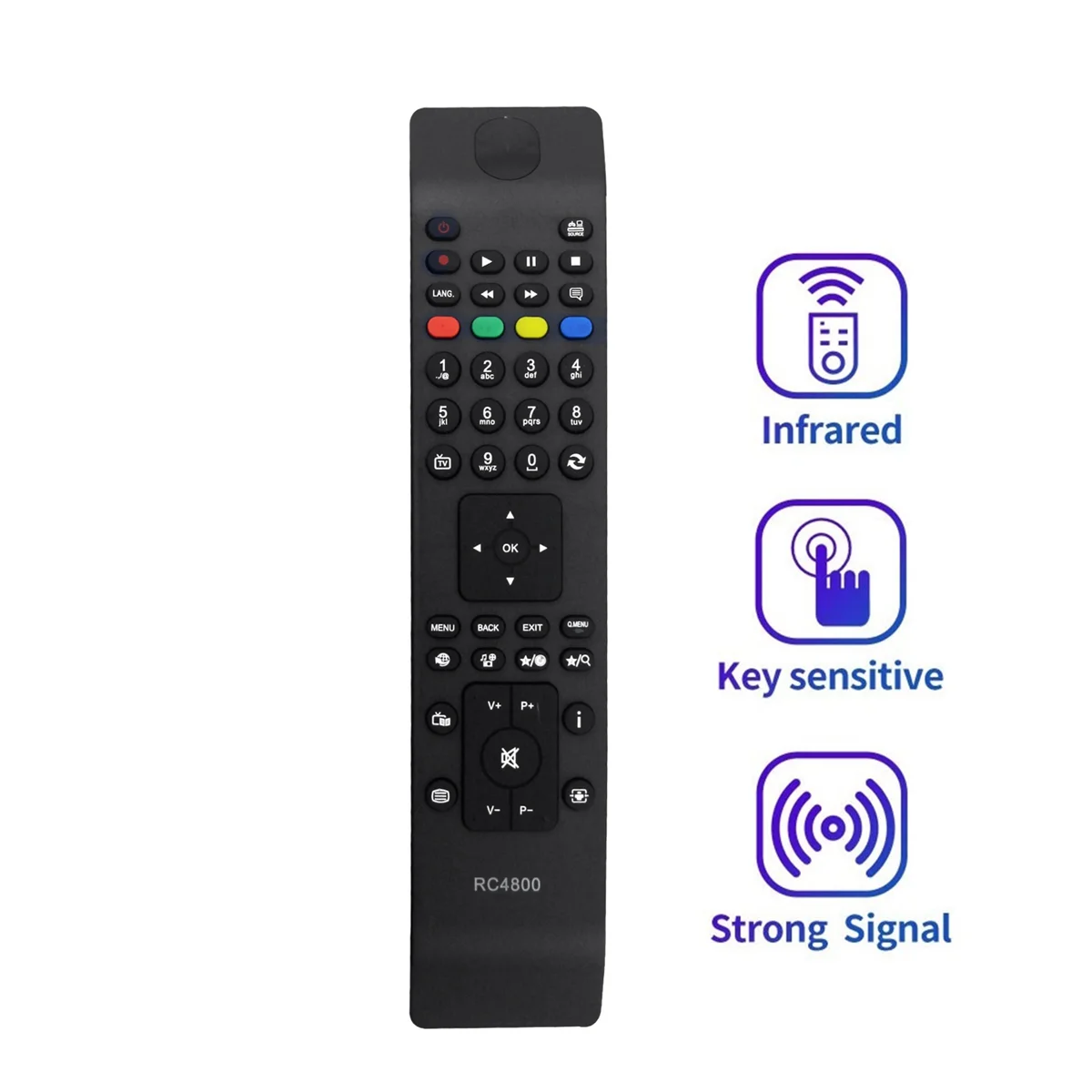 Replace RC4800 Remote Controller for TV Multi-Brand TV Remote