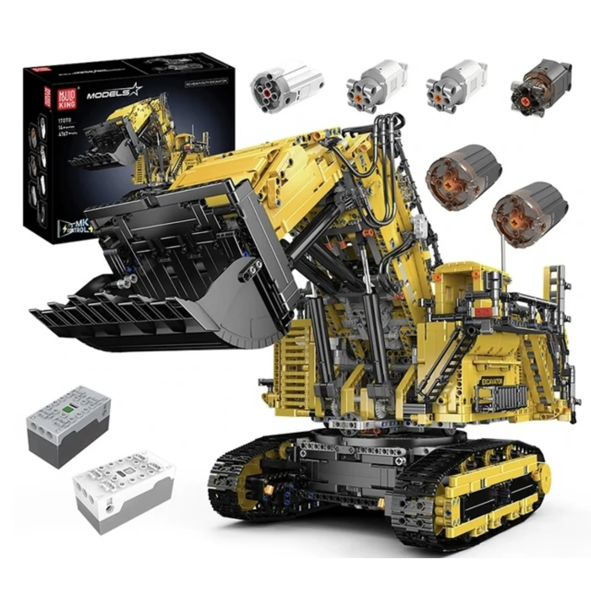 MOULD KING Technical Remote Control R9800 Excavator Building Block 17070/17071 Assembly Truck Brick Kid Christmas Gift For Boy