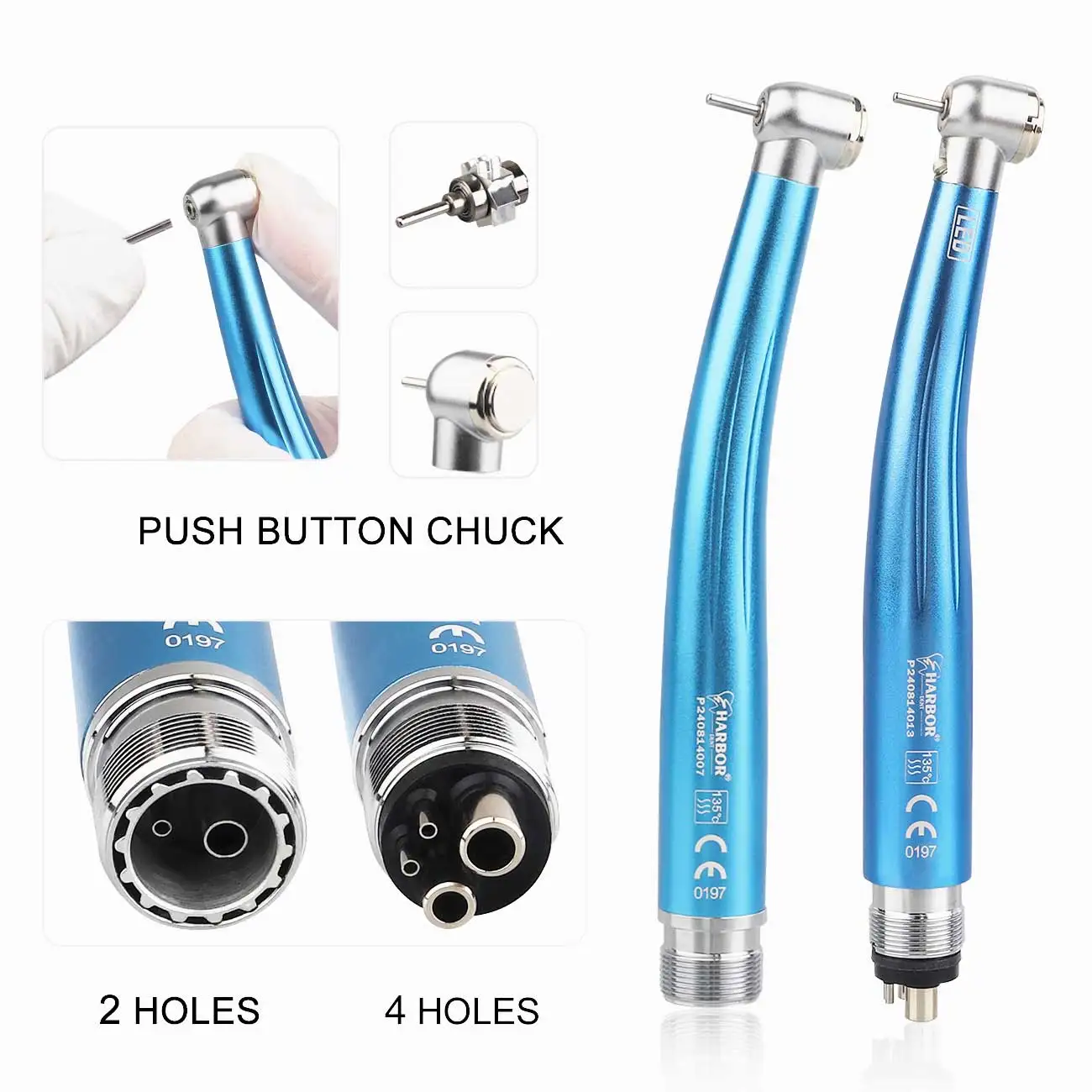 HARBOR Dental Handpiece Set High Low Speed Single/Three Water Spray E-type Air Turbine Dentistry Materials