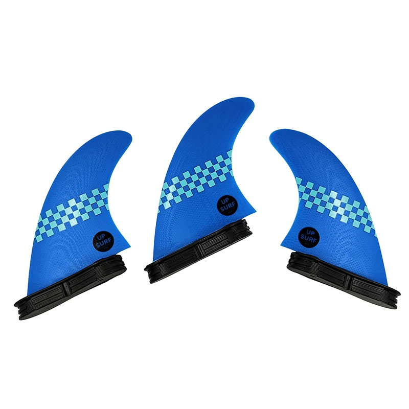 

UPSURF FCS 2 Fins M Tri Fins Fiberglass Surfboard Fins Double Tabs 2 G5 Thruster Surf Fins Blue Plaid 3 Fins Set For Fishboard