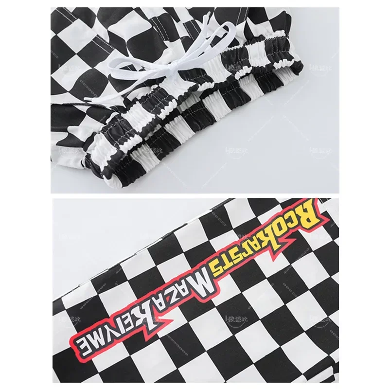 Girls Plaid Crop Sweatshirt Joggers Hip Hop Clothes Sets Kids Tank Top Cargo Pants Street Dance Wear Child Jazz Dacewear Costume