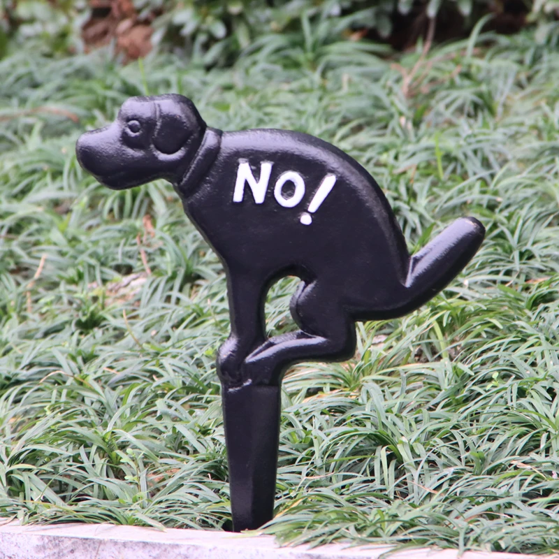 Cast Iron Garden Signboards Outdoor Garden Decorations Cast Iron Art Dog Floor Inserts Prohibited Reminder Signs Animals
