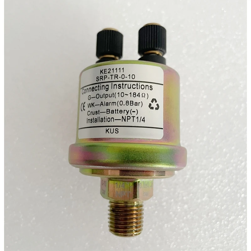KUS Oliedruksensoren 10-184ohm Signaalzenders NPT1/8 M10x1 NPT1/4 Draadverzendingsunit 0-5bar 0-10bar Weergave 0,8/1,4Bar Alarm