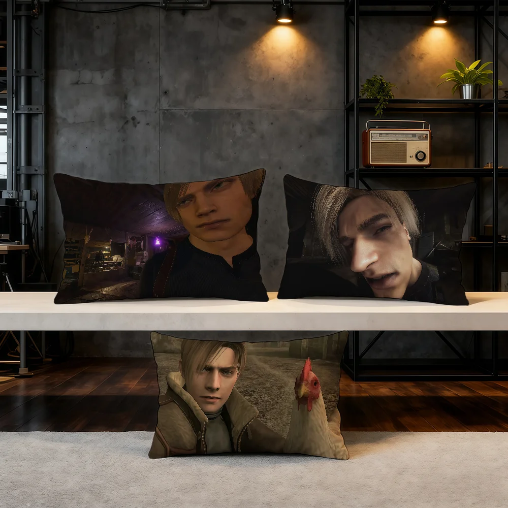 L-Leon K-Kennedy Funny Game cushion cover Hit Product Home Sofa living Room Double-sided Soft Decorative Pillow Cover