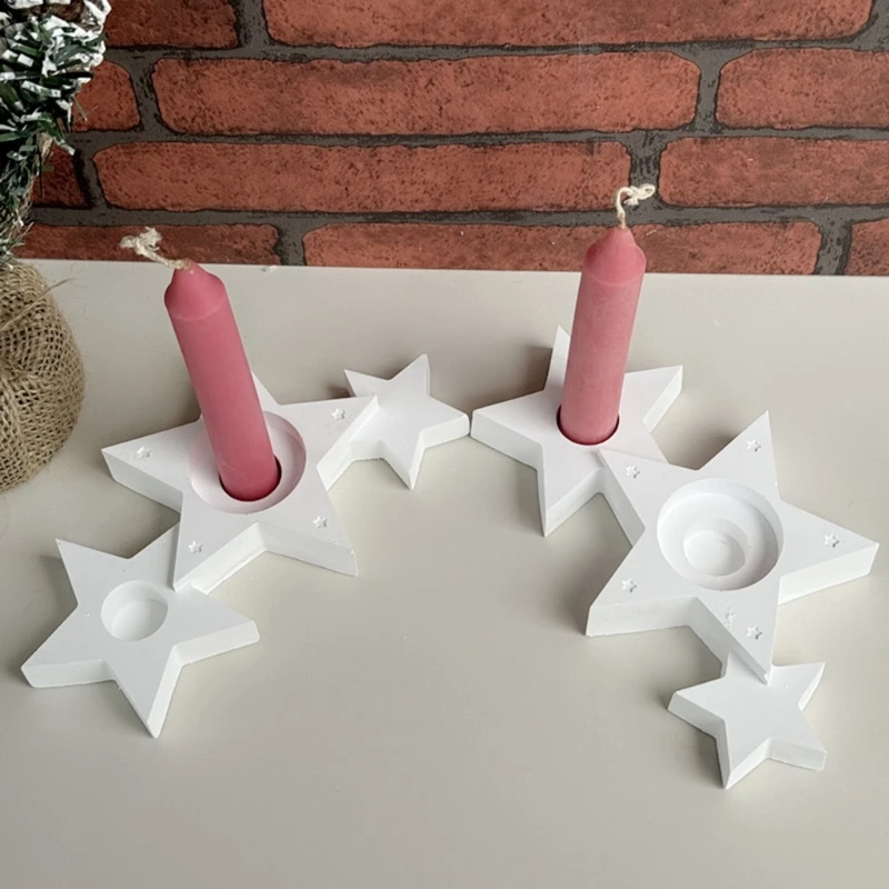 Unique Star Holders Silicone Mold Convenient Silicone Mold For Crafting A Of Interlinked Star Stands