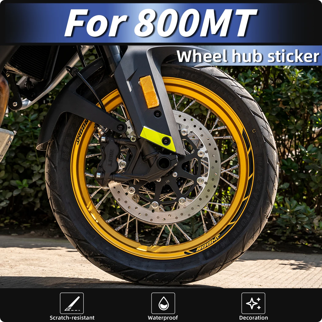 

Used For CFMOTO 800MT Safety Reflective Wheel Hub Sticker Kits Rim Protection Decoration Refit Bike Decals