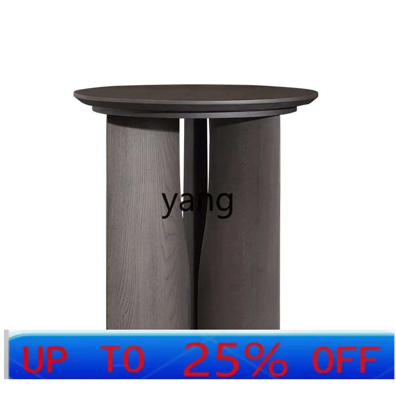 

LMM new Chinese solid wood rounded corner few living room sofa creative light luxury round edge few