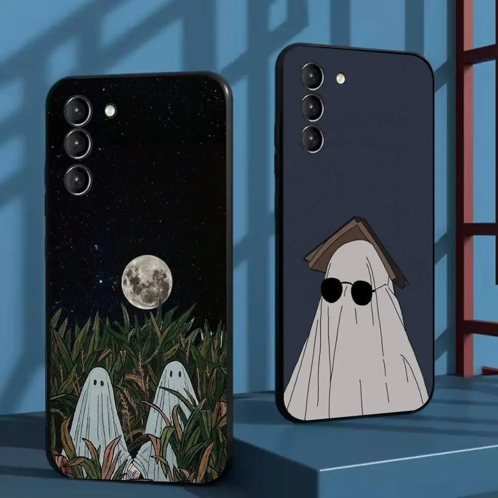 

Cute Ghost Phone Case For Samsung Galaxy A 91,80,73,72,71,53,52,51,22,5G Shockproof Soft Black Cover