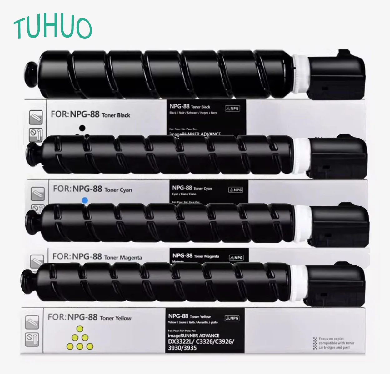 4PCS/1 Set C-EXV64 NPG-88 GPR-66 For Canon iR ADV DX C3926i C3930i C3935i Printer Japan Color Toner Cartridge BK:500g CYM:350g