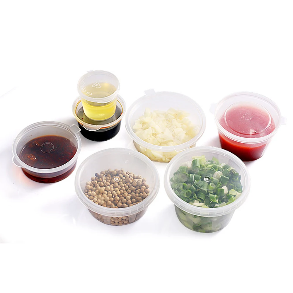 50ml Sealed Compact Portable Sauce Cup  Tasting Cup  Plastic Packaging Cup  Seasoning Box  Disposable Sauce Box  Sauce Cup