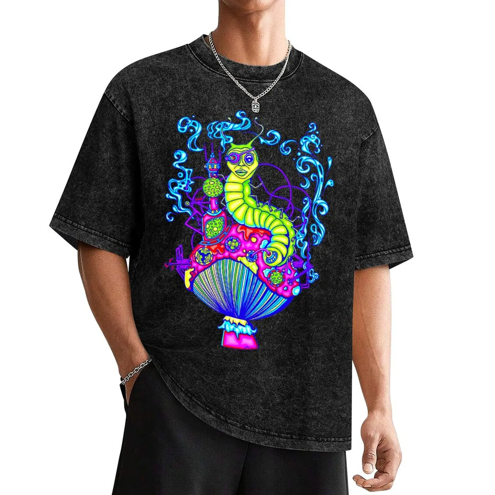 

Hooka Smoking Caterpillar Glow T-Shirt Luxury man croswit shirt man customs design your own anime shirt funny t shirts for men