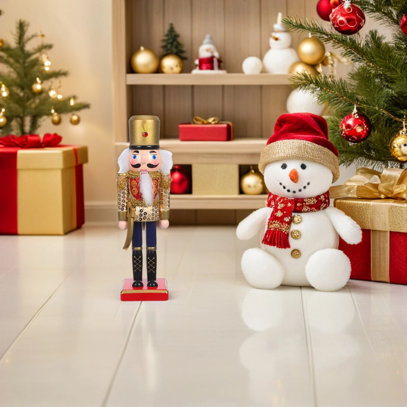 

Christmas Nutcracker Soldier Wooden 25cm Classic Festive Decor Holiday Table Centerpiece Xmas Fireplace Ornament