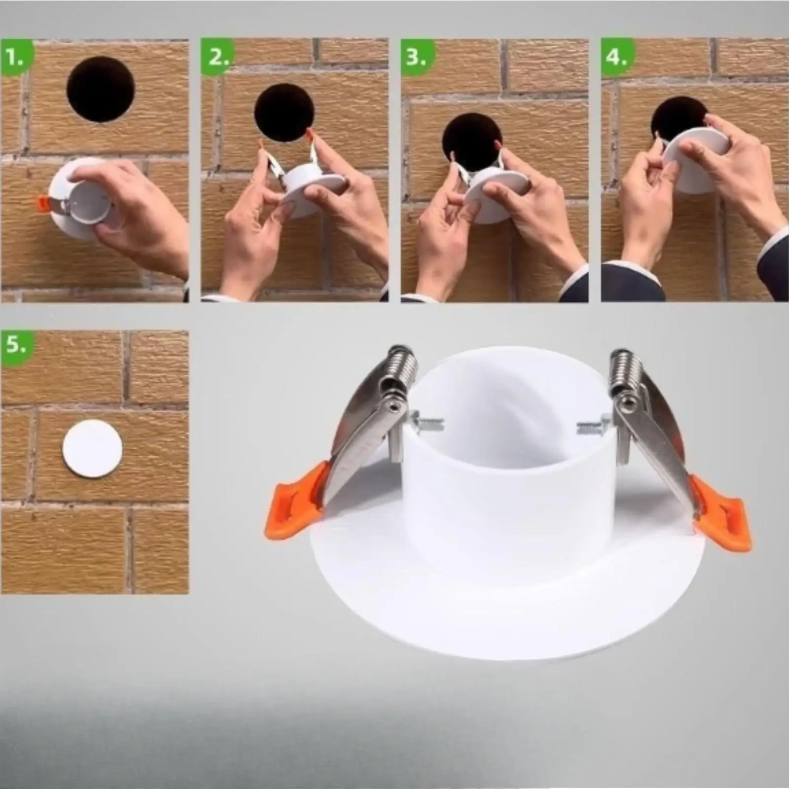 Round Air Conditioner Cover Wall Plug ABS Metal Decorative Draft Stopper for AC Hole Ceiling Vent Seal