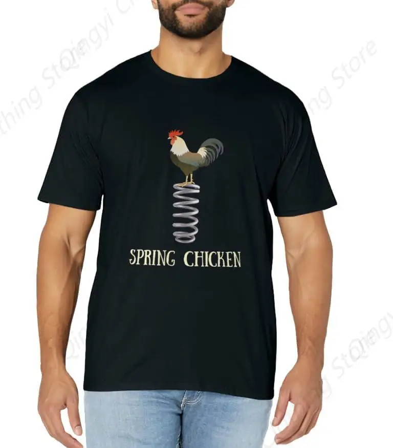 Funny Senior Citizen TShirt - Spring Chicken Tee T-Shirt